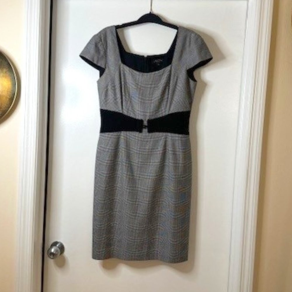 Tahari Grey with Belt Career Dress